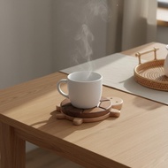 Natural Wood Turtle Wooden Coaster Heat-Resistant Turtle Coaster Table Protection for Desk