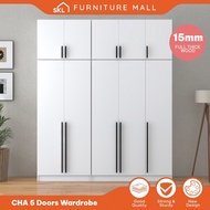 ⚡12.12 RM109 OFF⚡ [15MM WOOD] SKL Furniture 5X8FT 2/4/6/10 DOORS WARDROBE WITH TOP almari baju/kabin