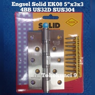 Solid Hinge EK 08 5x3x3mm 4BB US32D SUS304 Stainless Hinge 5inch