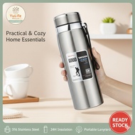 YuLife 800ML/1000ML 316 Stainless Steel Thermos Flask Botol Air Tahan Panas Sejuk Vacuum Bottle Warr