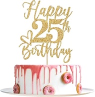 Happy 25th Birthday Cake Topper, 25th Birthday Cake Decorations, Hello 25, 25 and Fabulous, 25th Bir