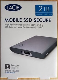 LACIE 2TB Mobile SSD Secure, 3 Years warranty 全新未開封