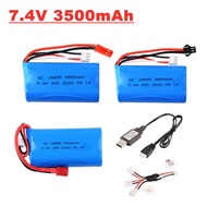 Li-Ion 7.4V 3500mAh untuk WPL MN 99S U12A S 033G Q1 H101 WLtoys 144001 A959-B 12428 A979-B Bot RC Ke