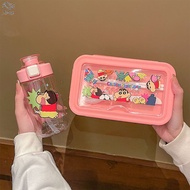 T-One กล่องกล่องข้าวอาหารน่ารักขนาดกะทัดรัดด้วยดินสอสีชินจังการออกแบบลวดลายของขวัญที่ดีสำหรับญาติและ