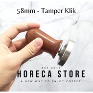 58mm Stainless Click Tamper With Wooden Handle - 58mm Coffee Tamper