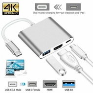 USB C To HDMI Adapter, Type C To HDMI 4K USB 3.0 USB-C Converter USB 3.0 Charging Port Cable For Mac