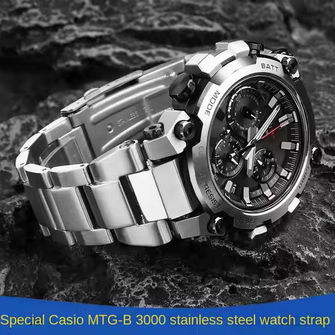 For Casio G-SHOCK Series MTG-B3000 Modified Quick Release Steel Strap MTGB3000 Stainless Steel Black