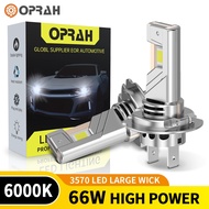 OPRAH 2pcs K11 66W Super Bright H7 LED Headlight 3570 DRL Daytime Running Light 6,000K White 12V