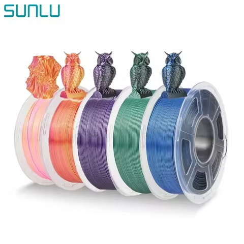 SUNLU SILK Dual &Triple Colors 3D Printer Filament 5KG 1kg/roll 1.75mm Dimensional Accuracy +/- 0.02