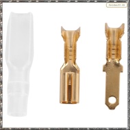 [L W H Y] 200Pcs/50Pairs Female Male Spade Crimp Terminals Sleeve Wire Wrap Connector for 22-16 Awg 
