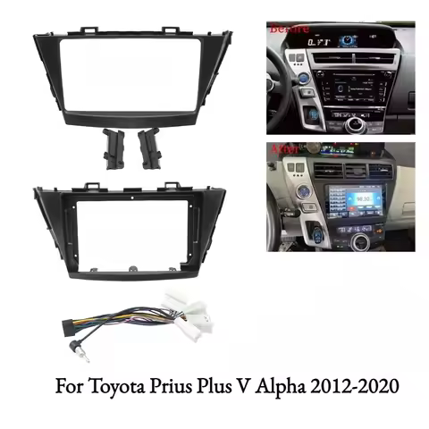 9 Inch Car Radio Fascia Panel for Toyota Prius Plus V Alpha 2012-2020, Android Stereo Dash Frame Ins