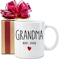 First Time Grandma EST 2026 Mugs Gifts, New Grandma Gift, Mothers Day Gift, Pregnancy Reveal Announc