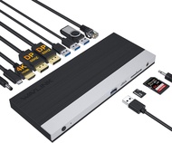 USB C Triple Laptop Docking Station with 65W PC Charging, 13 in 1 Type C Dock for Dell XPS 13/15,Mac