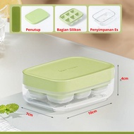6 SEKAT Cetakan Es Batu Cokelat Jelly Mode Tekan Press Dengan Wadah Tempat Penyimpanan Ice Cube Cont