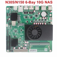 10G NAS เมนบอร์ด Intel i3-N305 N150 N100 6-Bay 1*10G 2*2.5G i226-V 2*NVMe 6*SATA3.0 1*DDR5 เมนบอร์ด