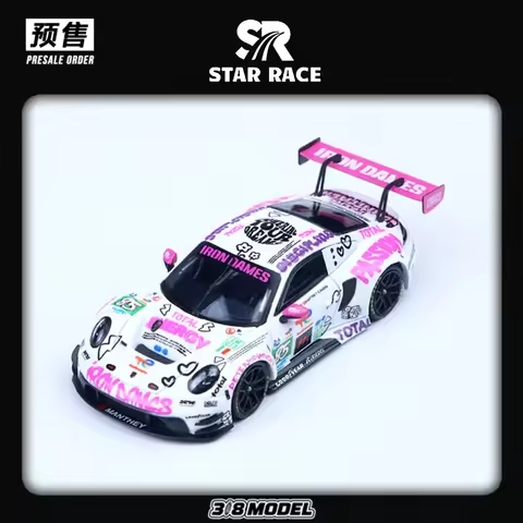 SR 1:64 Porsche 911 GT3 Iron Lady - White Powder 85 Racing Car SR64041