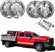 4pcs 19.5" Polished 304L Stainless Steel Dually Wheel Simulators for 2008-2025 Dodge Ram 4500/5500 2