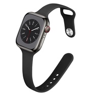 บางสายนาฬิกาสำหรับ Apple Watch band 44 มม.40 มม.38 มม.42 มม.49 มม.สีซิลิโคน iWatch Series 6 SE 5 4 3 7 8 9 45 มม.41 มม.