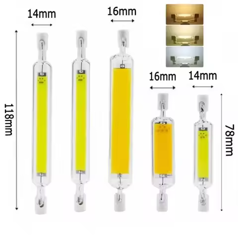 Mini glass dimmable R7S led light 5W 78mm 10W 118mm COB RX7S lamp J118 J78 led bulb perfect replace 