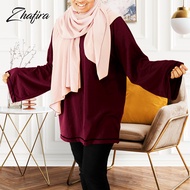TUDIAA ZHAFIRA Muslimah Women Plus Size Plain Tshirt  Baju Size Besar S - 7XL