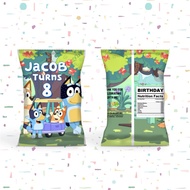 SG CustomMade - Cartoon Bluey Puppy Party Customize Personalize Chip Bag | Birthday Goodie Bag Guest