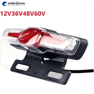 NOBELJIAOO 12V/36V-60V Electric Bicycle Taillight Signal Rear Rack Lamp Ebike Tail Light Night Traff