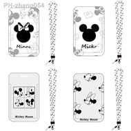 Disney Credential Holder Kawaii Mickey Mouse Hanging Neck Long Rope Card Holders Frozen Keychain Cute Toy Story Id Card Holder