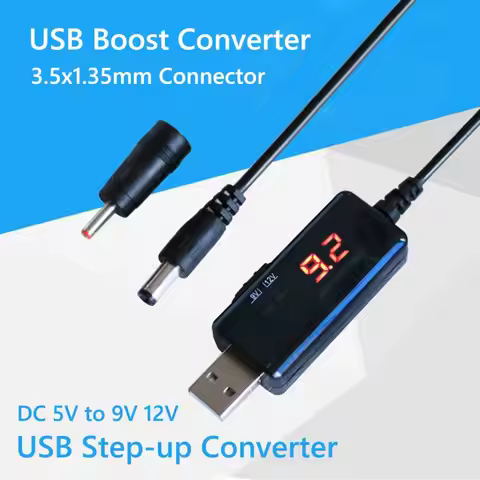 USB to D.C 5.5/3.5mm Power Cable Portable USB Power Booster 5V to 9V/12V Step Up Converter for Route