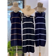 WHITE STUDIO BRAND STRIP DRESS -01