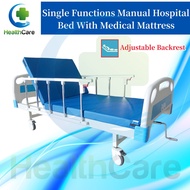 Manual Hospital Bed 1 Function (M01) With Mattress + Dining Table ( Katil Hospital 1 Fungsi )
