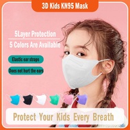 Ready stock 50Pcs Kids 5D KN*95 Masks 5Layer Earloops DisposableKids Masks
