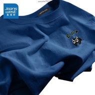 lovito official store off shoulder top 100 Cotton Short-sleeved T-shirt White Summer Unisex Relaxed-