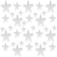 Silver Star Centerpieces - 3D Star Decorations in 3 Sizes - Awards Night, Christmas, Movie Night, Bi
