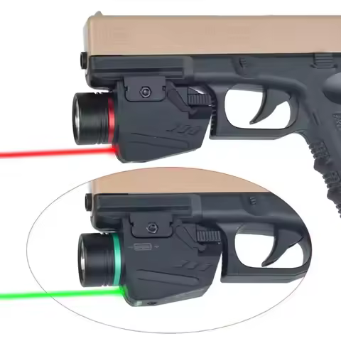 ‘AR15 M4 M16 G17 G19 1911 M92 Mini LED Gun Flashlight Red Green Laser Sight Hunting Pistol Tactic Gu