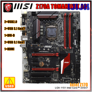 IJIJH Intel Z170 Moederbord LGA1151 Voor Celeron G3900 Cpu 'S Msi Z170A Tomahawk Ac Moederbord 1151 DDR4 64Gb Usb 3.1 M.2 Pcie 3.0 Atx TGBFB