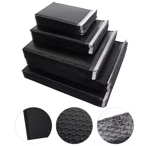 50pcs Black Double-Sided Bubble Packaging Bag Self Adhesive Mailing Bag Express Packaging Bag Clothi