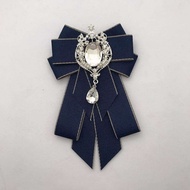 Bow Tie Women Chanel Style Preppy Women Collar Flower Collar Decoration Diamond Bow Tie Flower Pin B