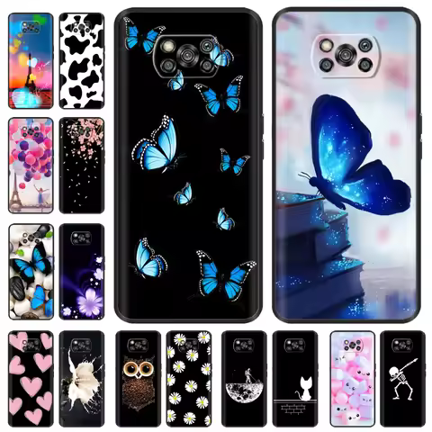 Cover For Xiaomi Poco X3 Pro Case Soft Silicon Black Phone Casse for Poco X3 NFC Case for Poco X 3 N