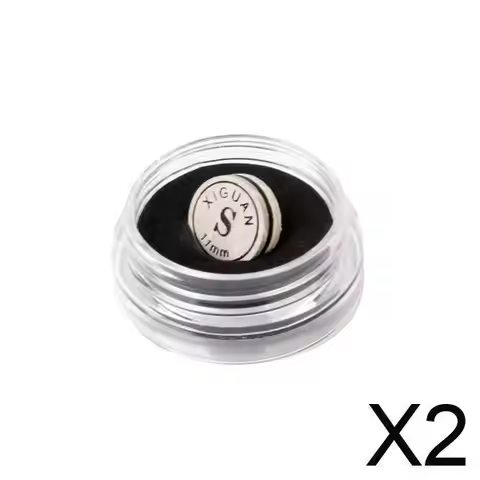 2x1pc 11mm Snooker Cue Tip Artificial Leather Humidity Resistant Box Glue on Rate S
