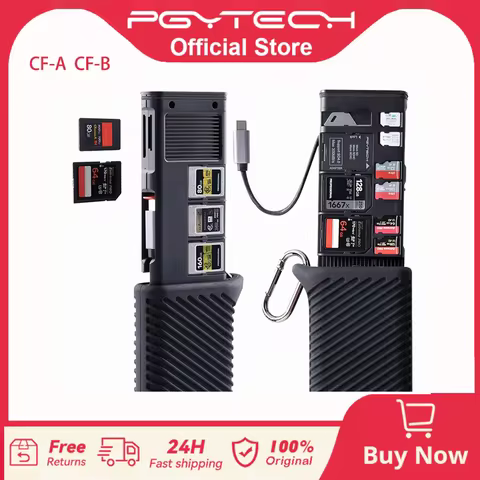 PGYTECH CFexpress Memory Card Reader Case CFA CFB SD High-Speed Card Reader USB 3.2 Type-C Transfer