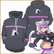 YT2 HoloLive Nekomata Okayu Cosplay VTuber Hoodie - Long Sleeve 3D Print