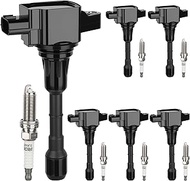 Set of 6 Ignition Coil Packs and 6 Iridium Spark Plug Compatible with Nissan for Infiniti Maxima Mur