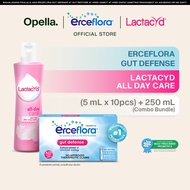 Erceflora Gut Defense Probiotic Supplement + Lactacyd Feminine Wash All Day Care 250ML