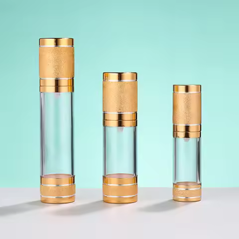 5pcs 15ml 30ml 50ml Gold Silver Refillable Cosmetic Portable Airless Pump Vacuum Bottle for Lotion H