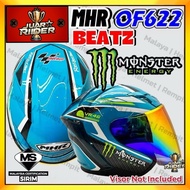 MHR BEATZ OF622 Helmet Monster Energy Limited Edition Racing Helmet VR46 Rossi 46 Yamaha Y15ZR Cyan 