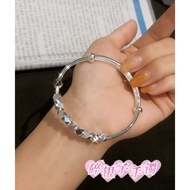 Sansidai 999 pure silver bangle 999足银转运碎银珠手镯