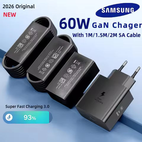 Original SAMSUNG S26 Ultra Charger 60w TypeC Cargador GaN Samsung Super Fast Charging Adapter Galaxy