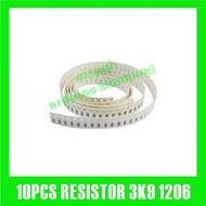 10pcs resistor 3K9 ohm 1206 smd chip 3K9 ohm tolerance 1% 1/ 4 watt