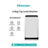 [FREE INSTALL] Hisense (8.0kg) Top Load Non-inverter Washing Machine / Washer  WTAR8011G - White