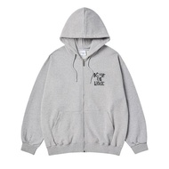 ADLV Ink Stamp Logo Hoodie Zip Up Melange - Hoodie Oversized Fit Unisex acme de la vie